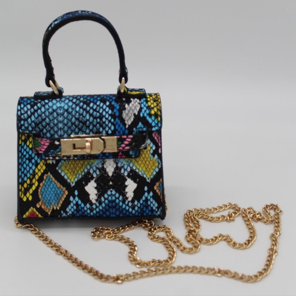 LIKE DREAMS Multi-colored Snakeskin Mini Crossbody Bag - Picture 2 of 7